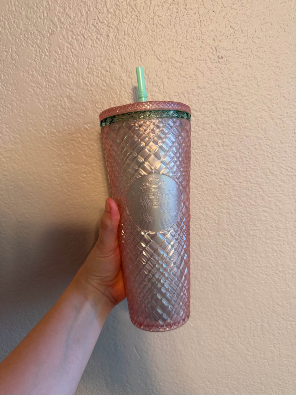 Starbucks 2023 Summer Jeweled Pearl Pink Green Venti 24oz Tumbler